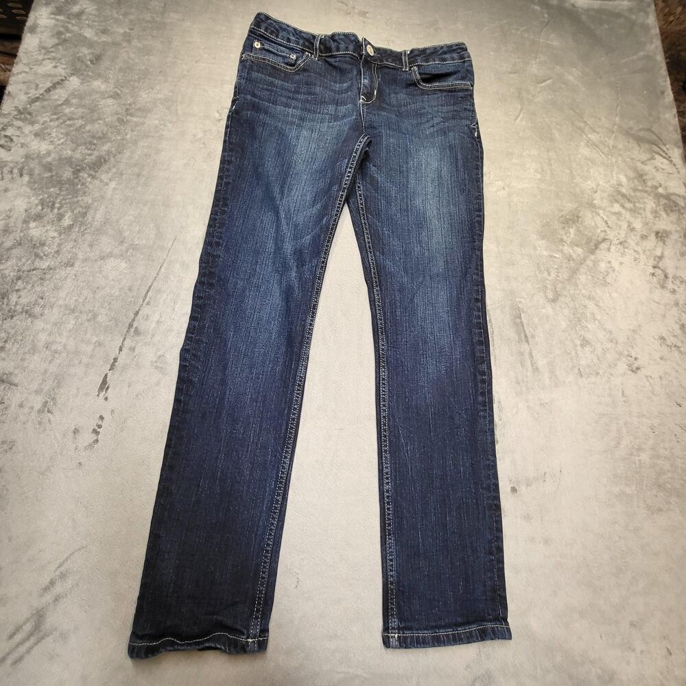 Aeropostale Jeans Womans 12 Blue Bayla Skinny Short Stretch Slim Distressed‎